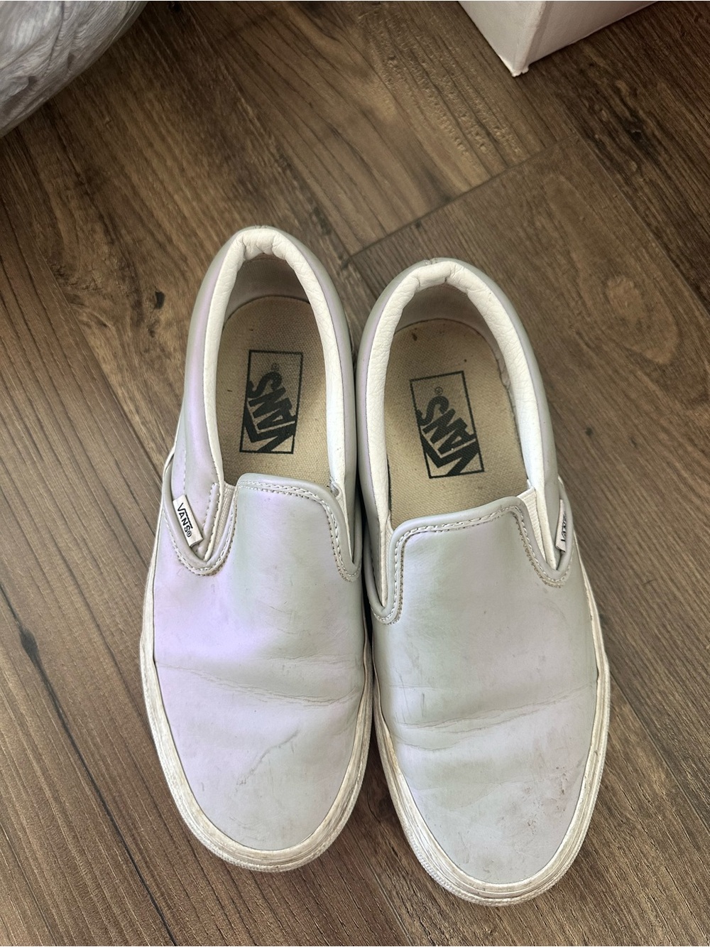 Iridescent leather vans